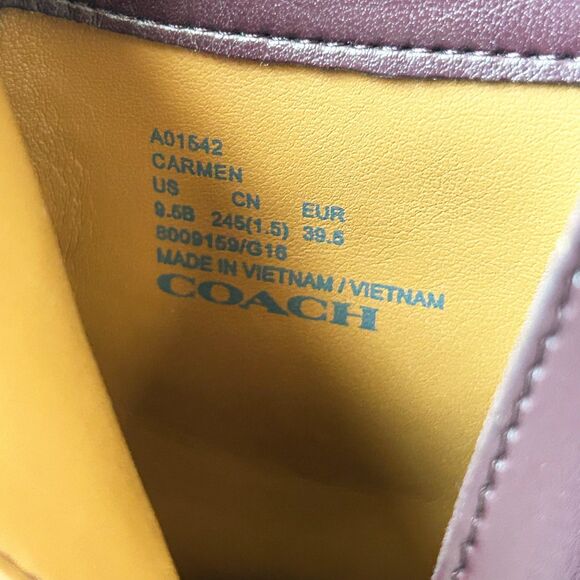 Coach Carmen Ankle Boot Oxblood Suede/Leather Side Zip - Women's Size 9.5/39.5 - Picture 8 of 10